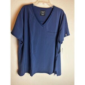 Cherokee Medical Uniforms Navy Blue V-Neck Scrub Top CK748A Plus Size 3XL NEW